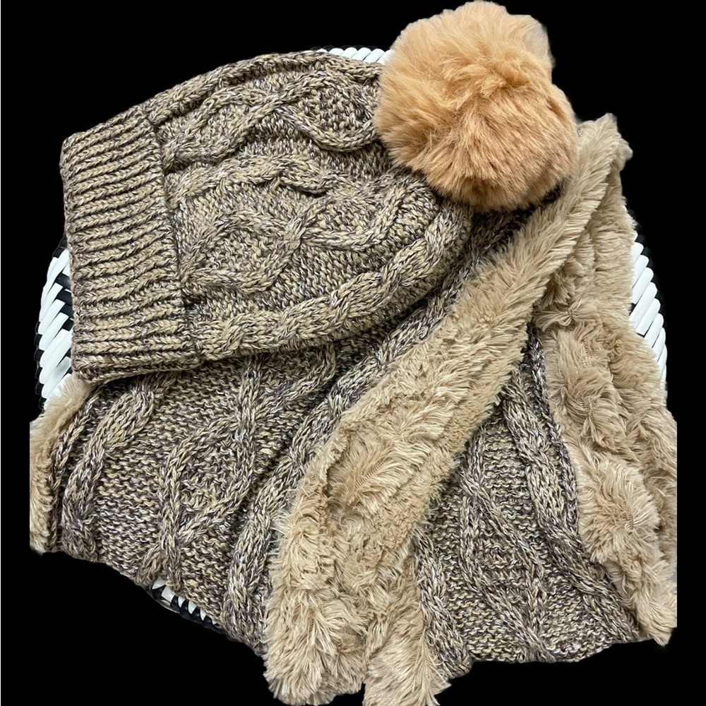 Best seller warm winter slouchy beanie hat scarf set knit beanie hat scarf new.